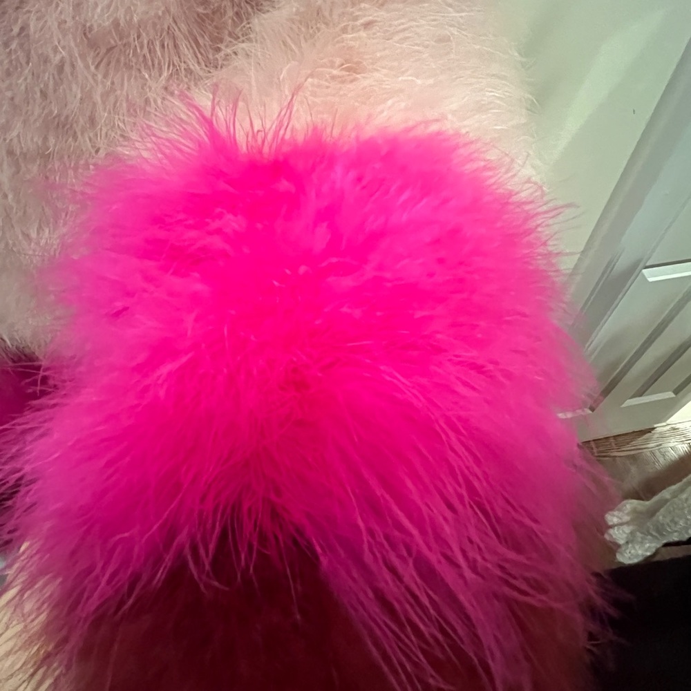 Lisa Perry Blush Feathered Vest - Picture 5 of 10